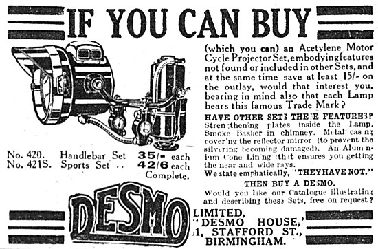 1925 Desmo No.420 Motorcycle Lighting Set                        
