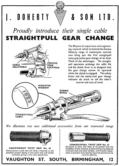 Doherty Straightpull Gear Change - Doherty Twist Grips           