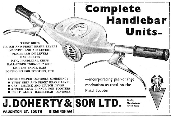 1957 Doherty Handlebar Units For Motorcycles & Scooters          