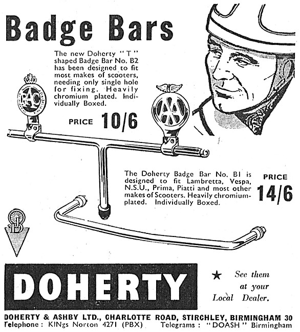 Doherty Motor Scooter Badge Bars                                 