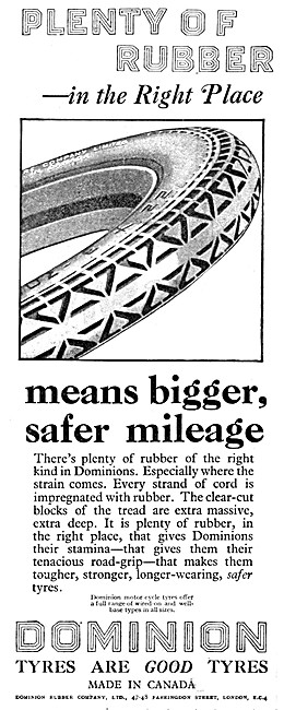 Dominion Tyres 1929 Advert                                       