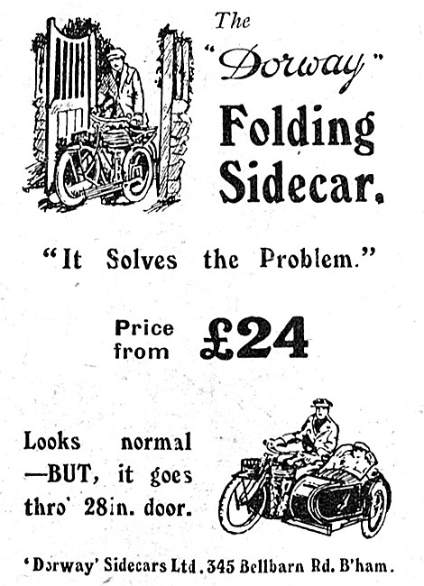 Dorway Sidecars - 1923 Dorway Folding Sidecar                    