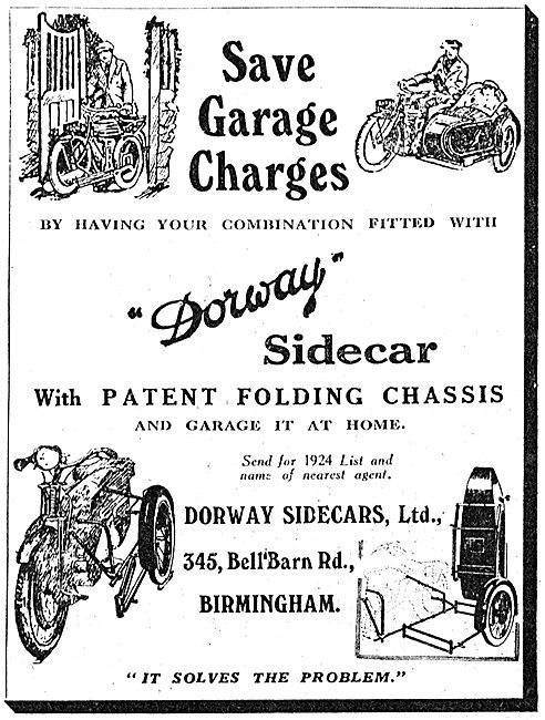 Dorway Sidecars - Dorway Folding Chassis Sidecars 1923 Advert    