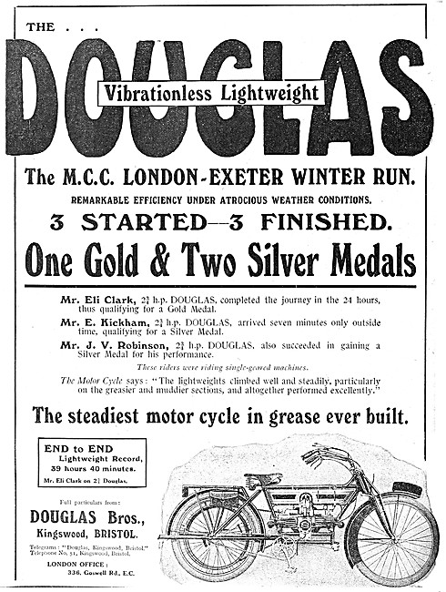 1911 Douglas 2 3/4 hp  Motor Cycle                               