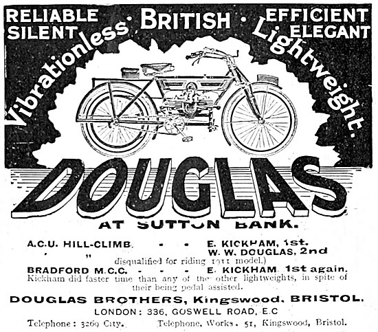 Douglas Motor Cycles Sutton Bank Hill Climb 1911                 