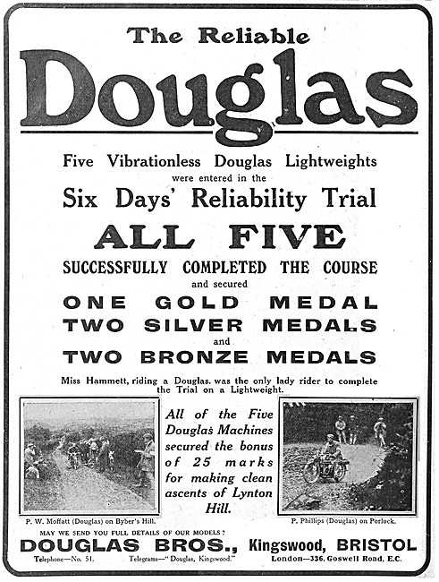 Douglas Motor Cycles 1912                                        