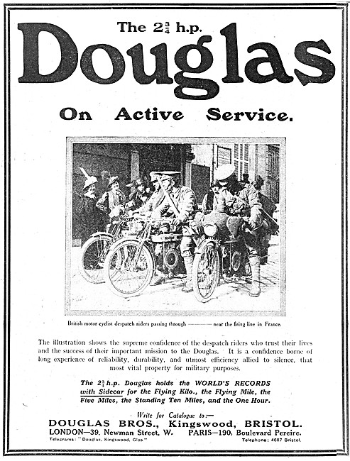 WW1 Douglas Military Motor Cycles                                