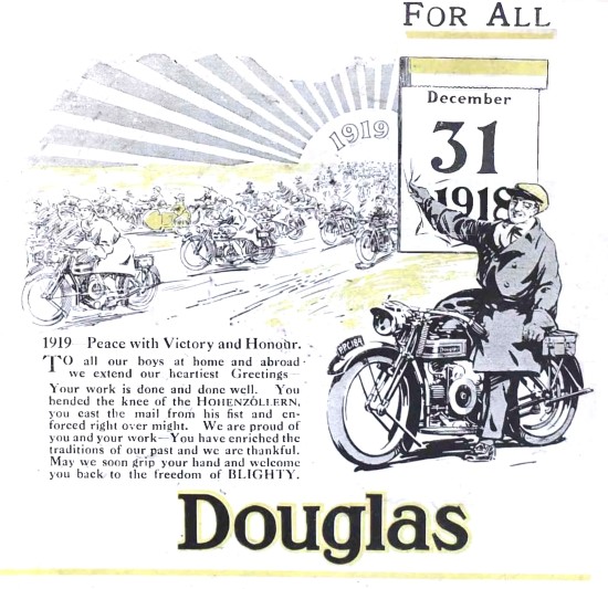 Douglas Motor Cycles For 1919                                    