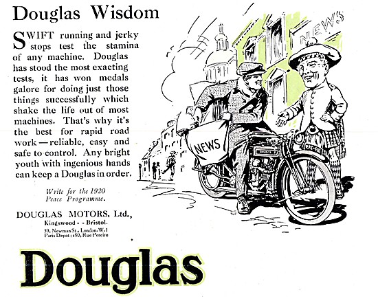 1920 Douglas Motor Cycles Advert                                 