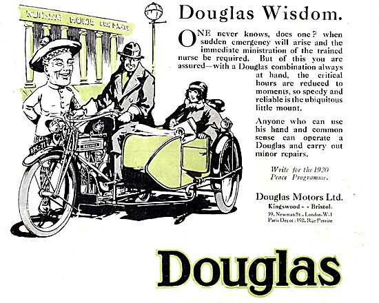 Douglas Sidecar Motor Cycles 1920 Advert                         