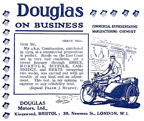 1920 Douglas 4 hp Motor Cycle Combination                        
