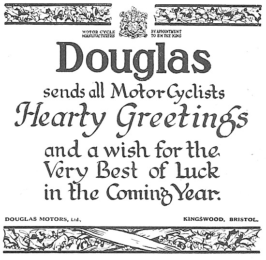 Douglas Motor Cycles Christmas Greetings 1921                    