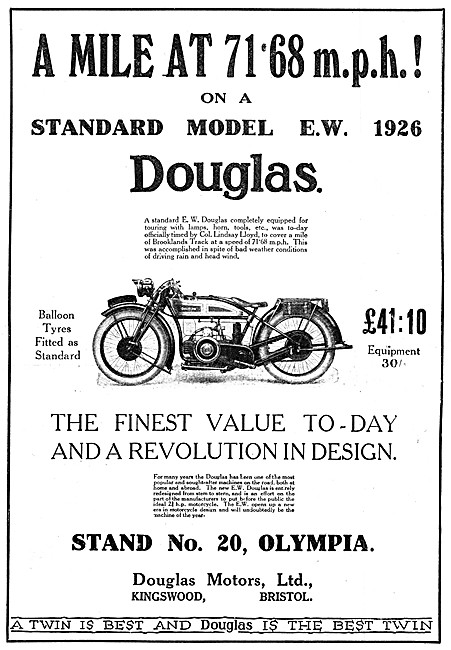 Douglas E.W. Motor Cycle 1925                                    