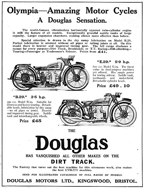 Douglas E/29 Motor Cycle - Douglas B.29 Motor Cycle 1928         