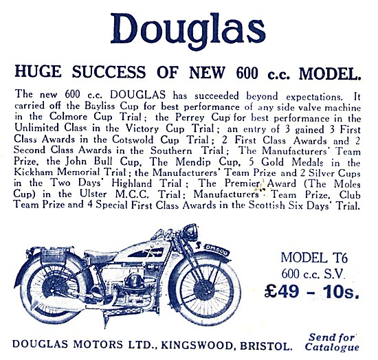 1930 Douglas 600 cc Model T.6 600 cc Side Valve                  