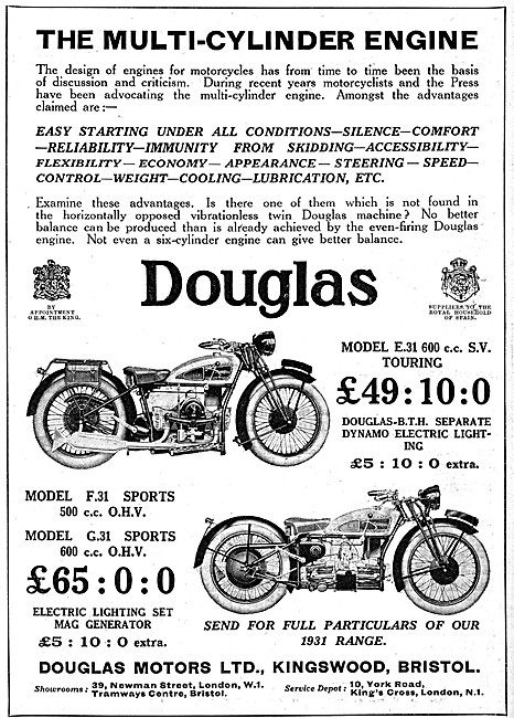 Douglas F.31 Sports 500 cc Motor Cycle                           