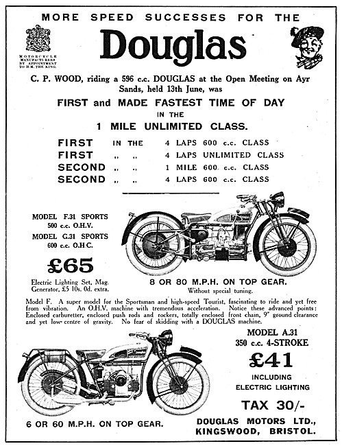 Douglas F.31 Sports Motor Cycle - Douglas A.31 350 cc Motorcycle 
