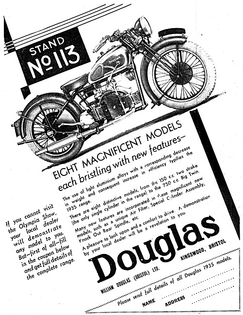 1934 Douglas Motor Cycle Range                                   