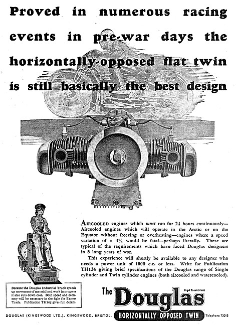 Douglas Horizontally Opposed Twin Engine                         