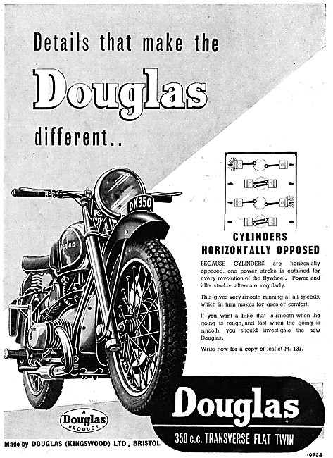 1947 Douglas 350 cc Transverse Flat Twin Motor Cycle             
