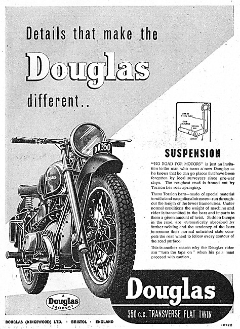 1947 Douglas 350 cc Transverse Flat Twin Motor Cycle             