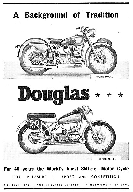 1950 Douglas 90 Plus Motor Cycle 350 cc                          