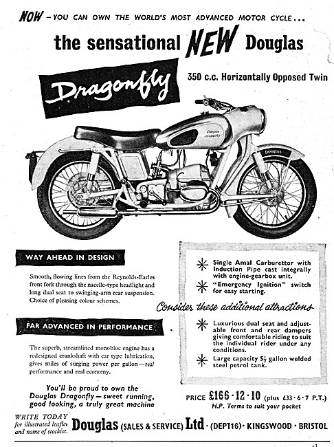 Douglas Dragonfly 350 cc Motor Cycle                             