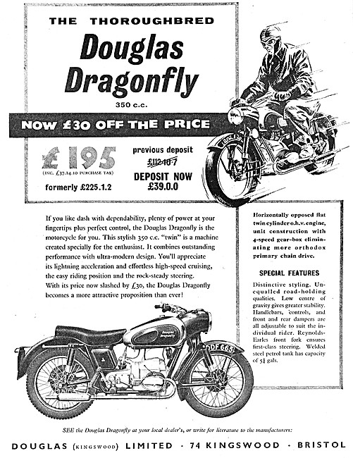 1957 Douglas Dragonfly 350 cc                                    