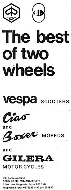 1972 Vespa Scooters  Gilera Motorcycles  Boxer & Ciao Mopeds     