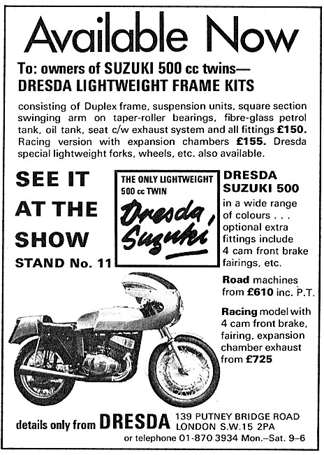 Dresda Suzuki 500 Twins - Dresda Frame Kits 1972                 