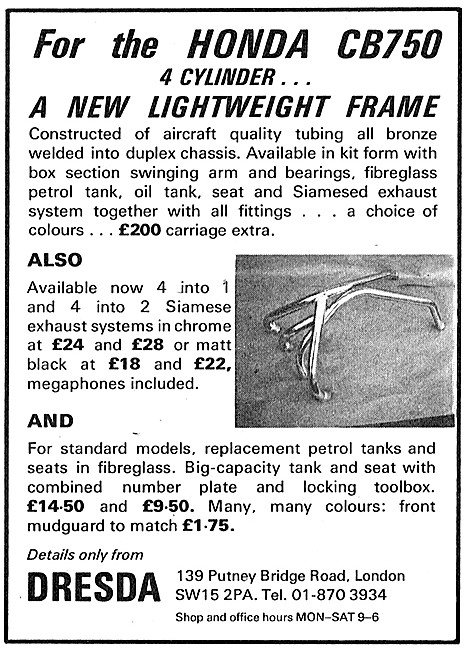 Dresda Honda CB750 Lightweight Frame                             