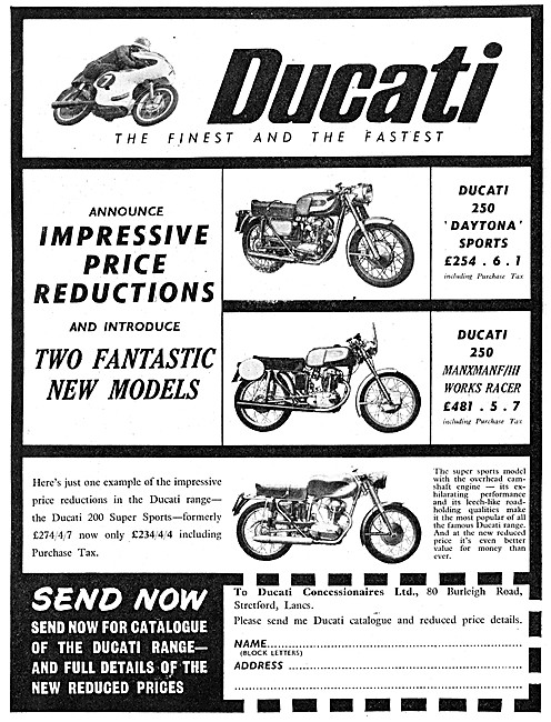 1961 Ducati Daytona Sports - Ducati 250 - Ducati 200 Super Sports