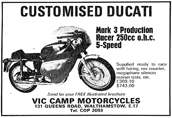 Vic Camp Ducati Mark 3 Production Racer 250cc                    