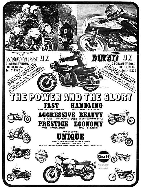 Motor Guzzi & Ducati Motor Cycles 1976                           