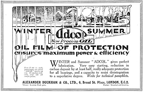 Duckhams Adcol New Process Motor Oil 1925                        