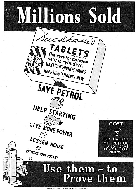 Duckhams Tablets m- Duckhams Petrol Additive Tablets 1936        