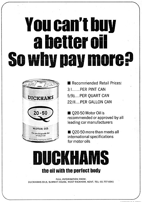 Duckhams Q20-50 Motor Oil                                        