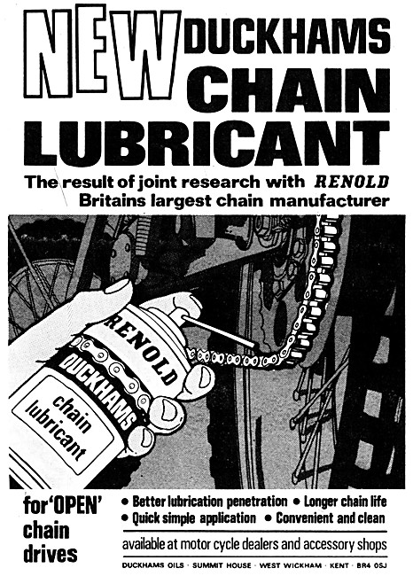 Duckhams Chain Lubricant - Renold Chains 1975                    