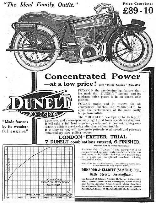 1923 6hp Dunelt Motor Cycle                                      