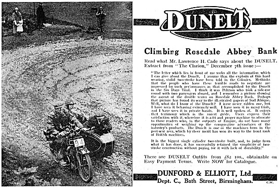 1923 Dunelt Motor Cycle Combination                              