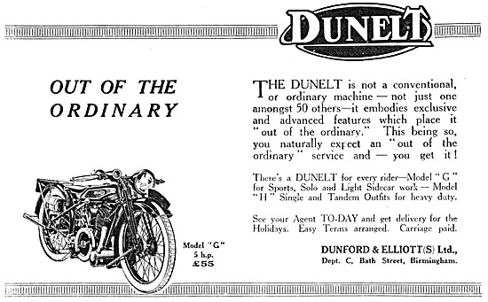 1925 Dunelt Model G Motor Cycle                                  
