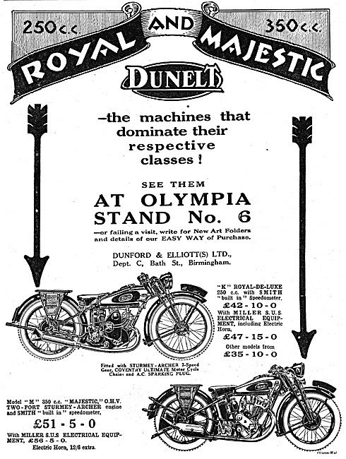 1928 Dunelt 'K' Royal De-Luxe Motor Cycle                        