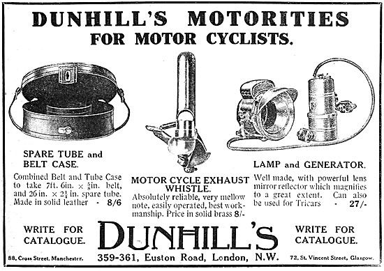 Dunhills Motorities For Motorcyclists                            