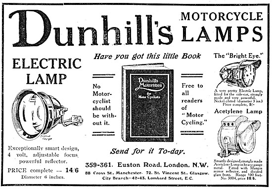 Dunhills Motor Cycle Lights - Dunhills Motorities Dunhills Lights