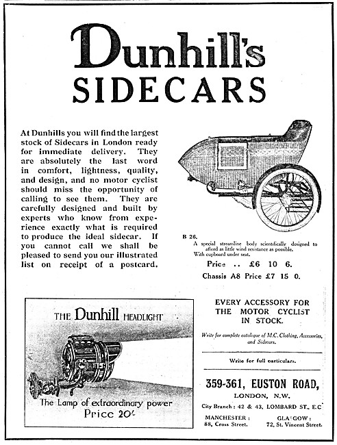 Dunhills Model B26 Sidecar - Dunhills Sidecars                   
