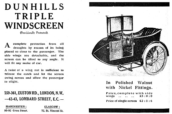 Dunhills Sidecar Windscreen - Dunhills Triple Windscreen         