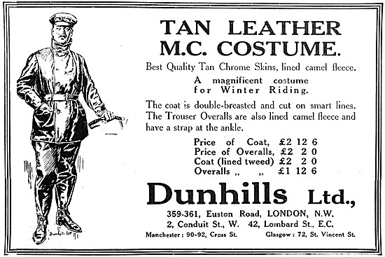 Dunhills TAN Leather Motor Cycle Suit                            