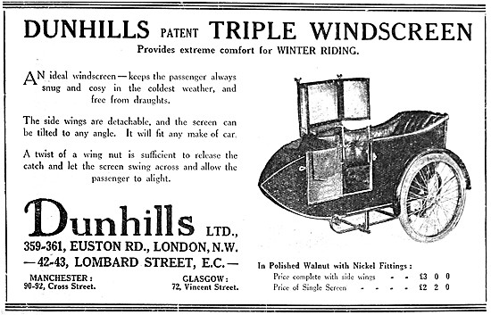 Dunhills Patent Triple Sidecar Windscreen                        