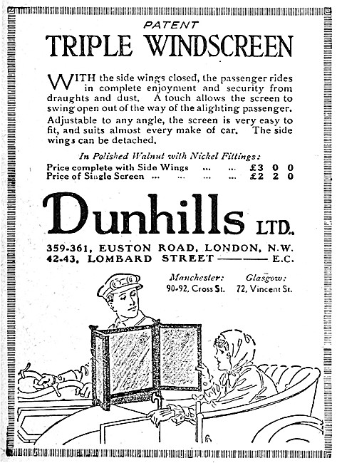 Dunhills Triple Windscreen For Sidecars                          