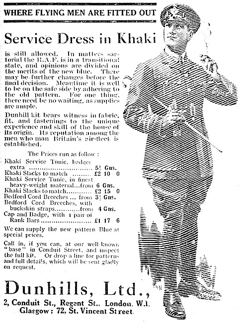 Dunhills Motor Cycle Clothing 1918                               